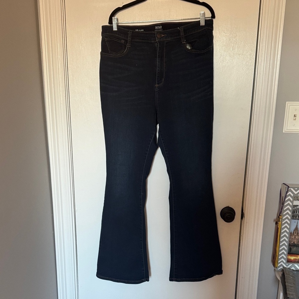 Anna- Dark Blue Women Jeans- size 16 flare